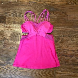 Cut-out Hot Pink Lululemon Tank